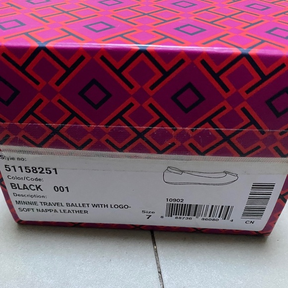 Tory Burch Minnie Travel Ballet with logo, size 7M - Picture 8 of 8